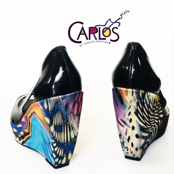 Carlos Santana artsy platform wedge shoes - Picture 3 of 10